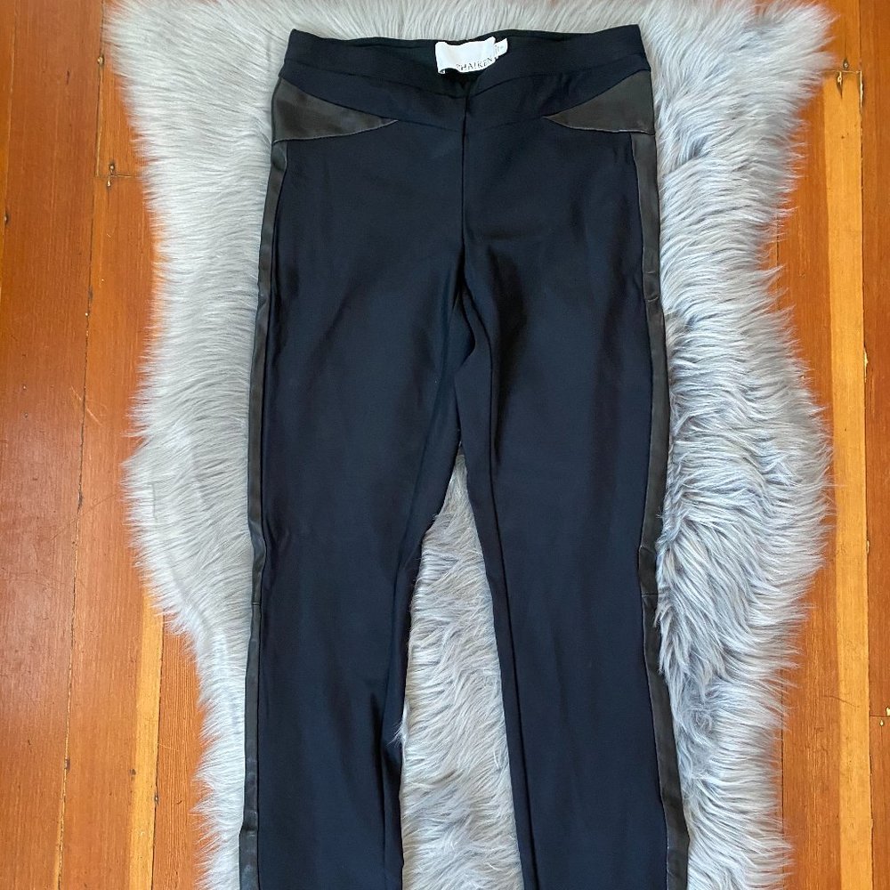 Chaiken Black Leather Kira Pants Leggings S 4 27"